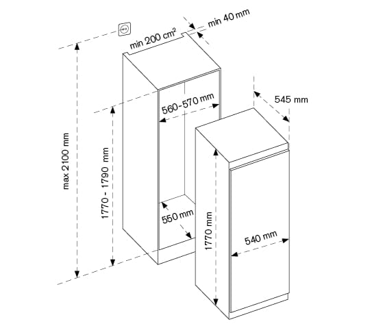 Вертикальный встраиваемый морозильник no Frost Metal Bertazzoni FRZ603UBNPTC/20 ARCH-00065609 - Вид №2