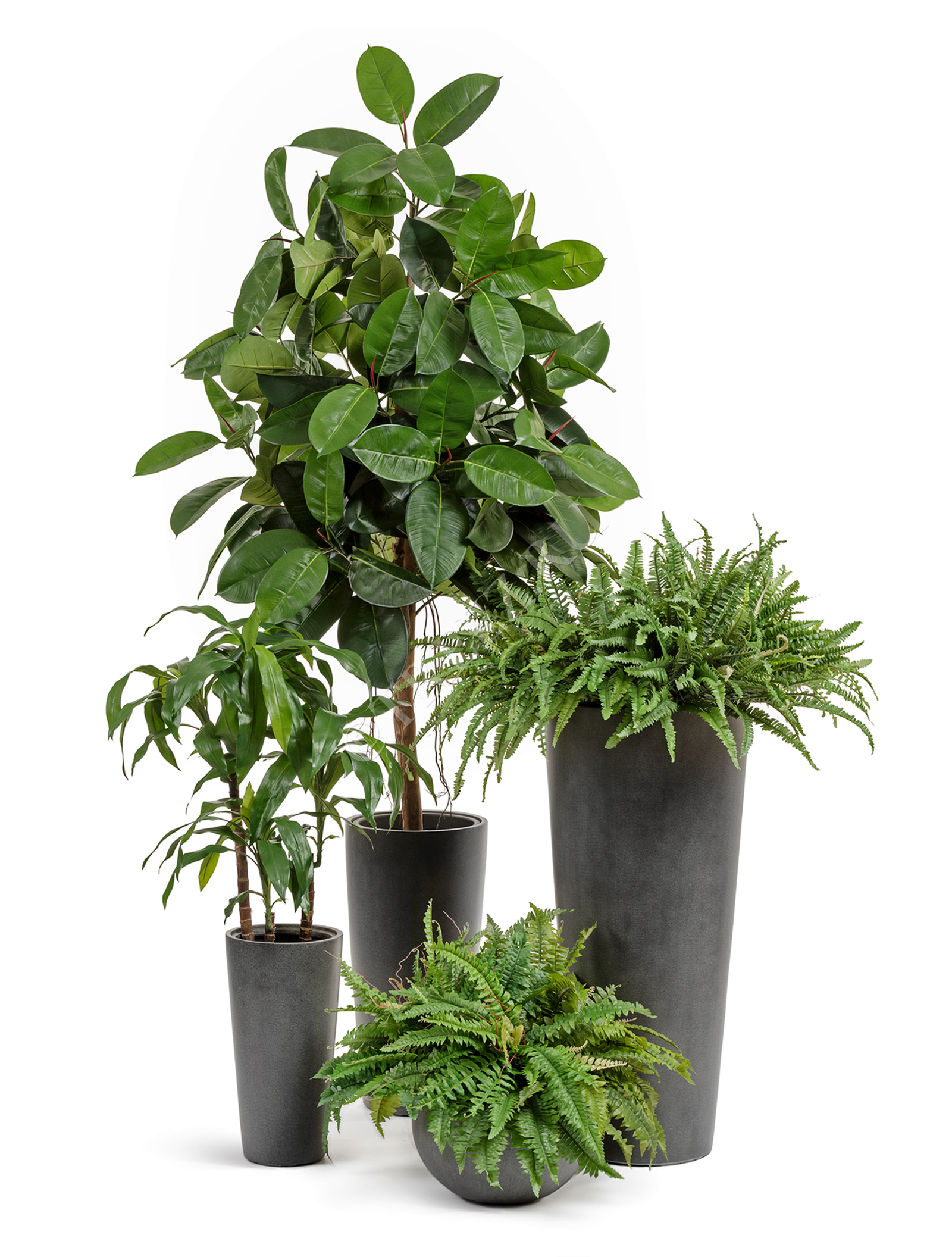 41.3319-02-020-GR-90 Кашпо  Effectory - серия Beton - Высокий конус - Тёмно-серый бетон Цветочная коллекция  - Вид №7