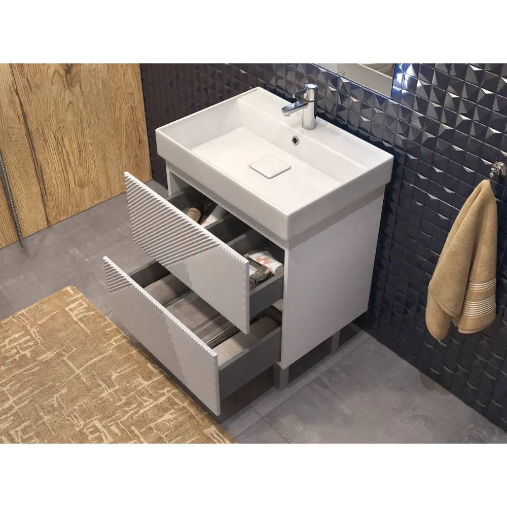 Тумба под раковину напольная Vigo Unik 65 см цвет белый STLM-2187273 - Вид №7