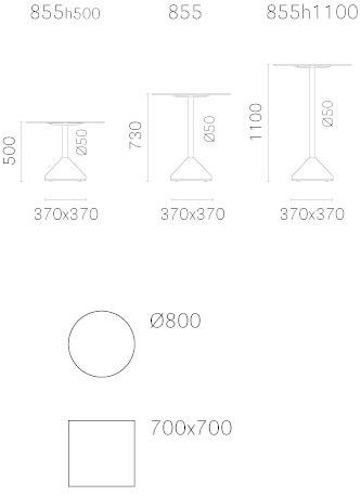 Pedrali Бетонный стол по контракту Concrete 855 - Вид №7