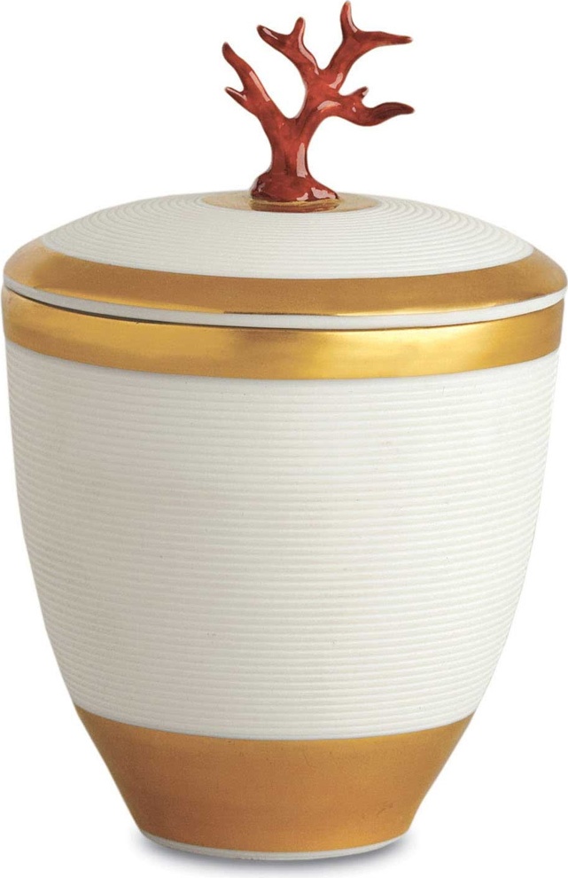 10571381 L’Objet Свеча 13см "Коралл" (позолота) Фарфор 