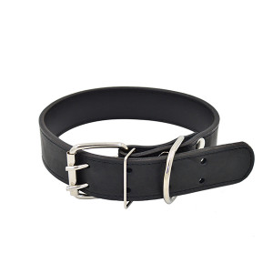 ПР0048220 Ошейник для собак Строченый 2сл 40мм 65см черный ZOOEXPRESS