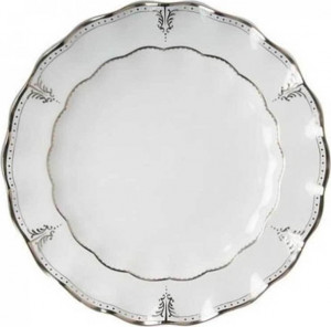 52781 Royal Crown Derby Тарелка обеденная 27см "Елизавета, платиновый кант" Фарфор костяной