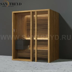 Effegibi YOKU.G45 SA.70300023 Сауна с правой дверью. Мощность: 4,5 кВт макс. Размеры: длина 174 см, ширина 132 см. Отделка: термообработанное дерево