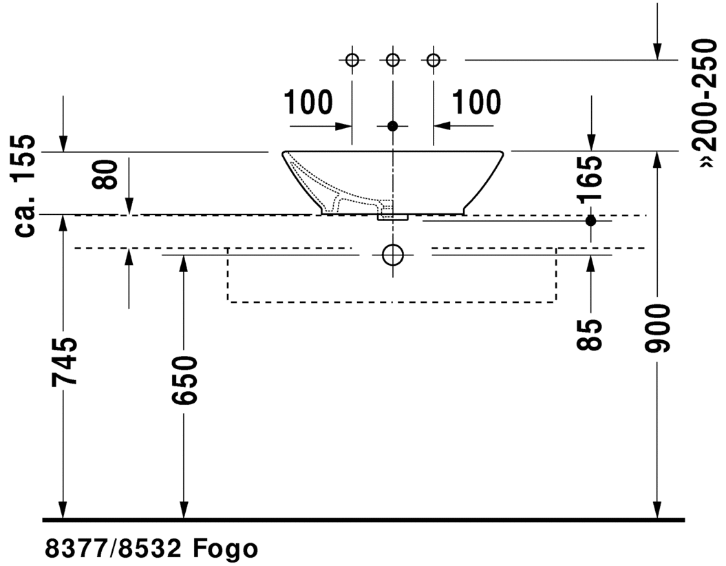 0334520000 Подвесная раковина настенная овальная Duravit Bacino - Вид №4