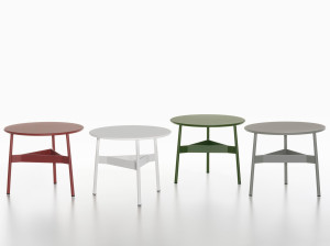 Круглый металлический журнальный столик