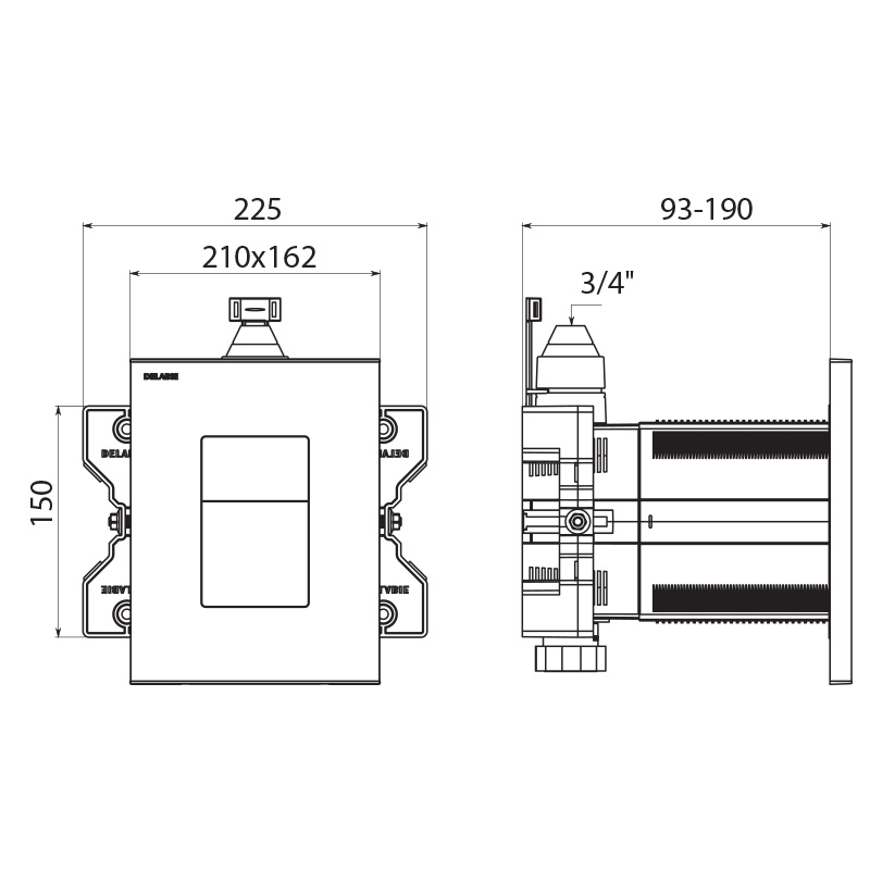 763BOX-763000 Кран прямого смыва TEMPOFLUX 3 DELABIE  - Вид №1