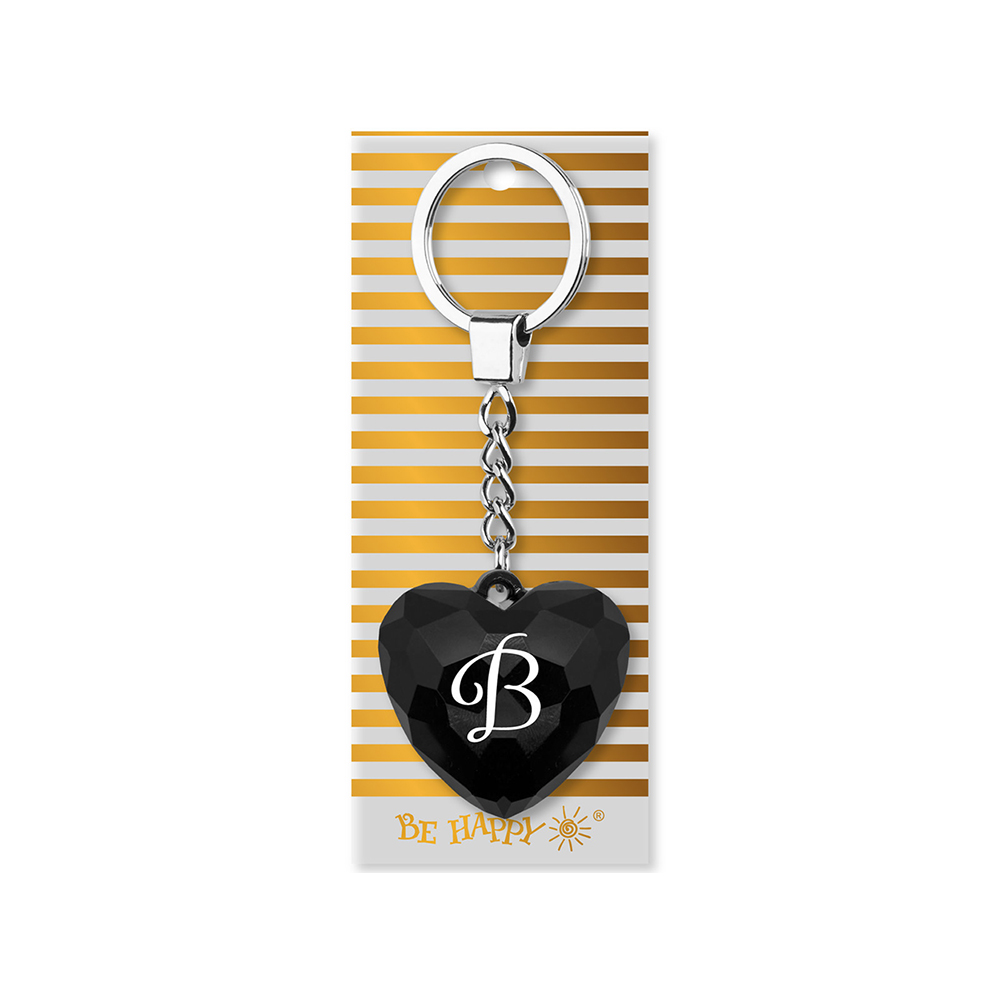 36 Брелок "Сердечко" B&G "В", чёрный БИ-ХЭППИ 