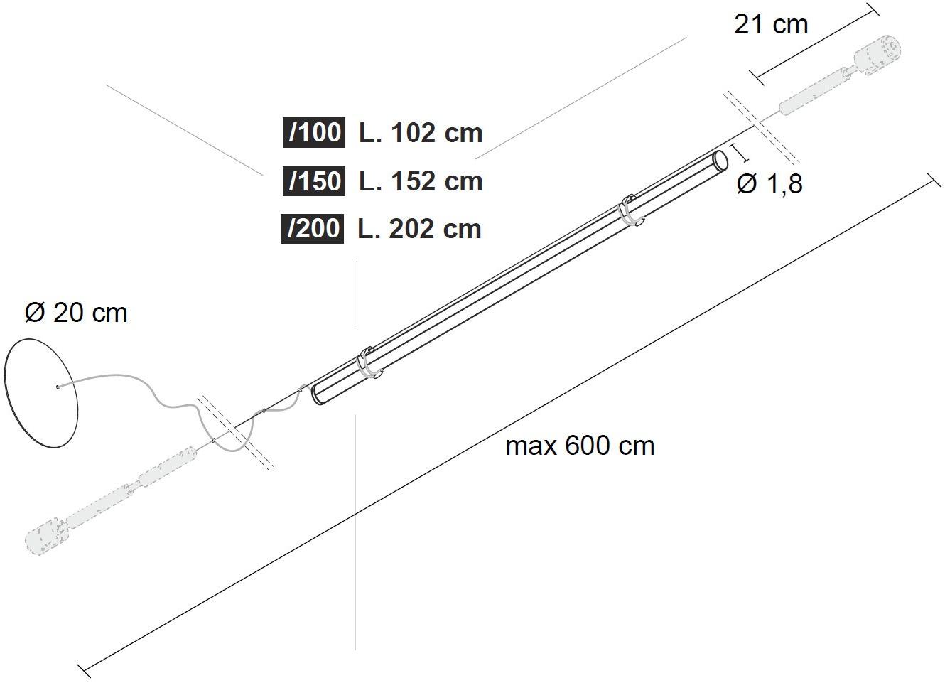 EGOLUCE Светодиодный подвесной светильник на кабелях Lancia 1565  - Вид №3