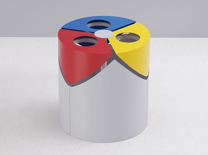 Корзина для мусора из листового металла для раздельного сбора DIMCAR KURT THREE ARCH-00086160