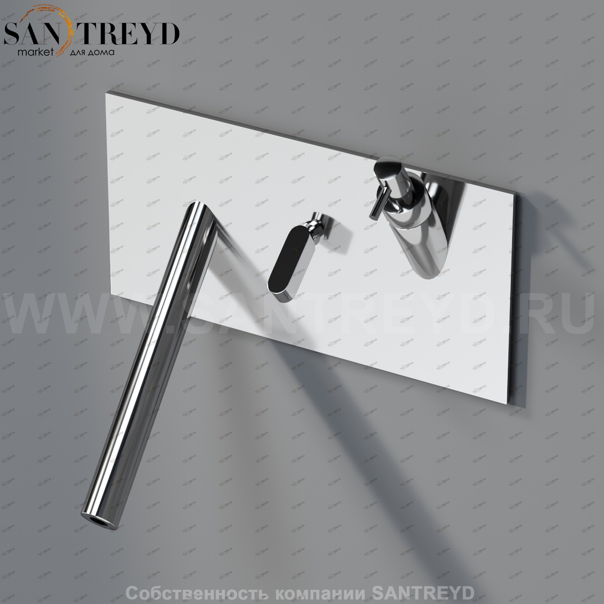 Встроенный смеситель с диспенсером для мыла ARUB0931DS SQUARE для раковины хромированный Agape