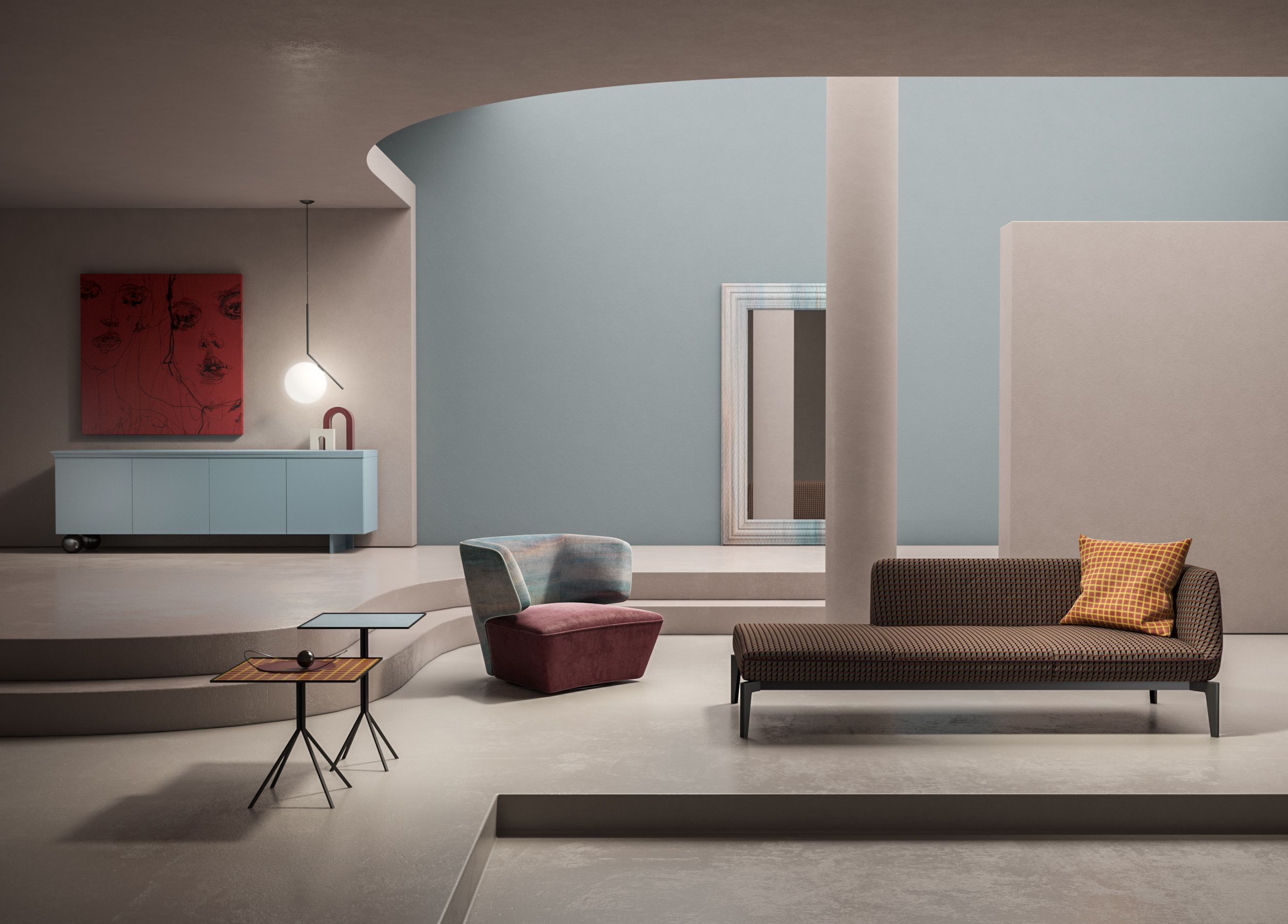 Тканевое кресло-шпагат MOMENTI Дом и контракт ARCH-00052197 - Вид №2