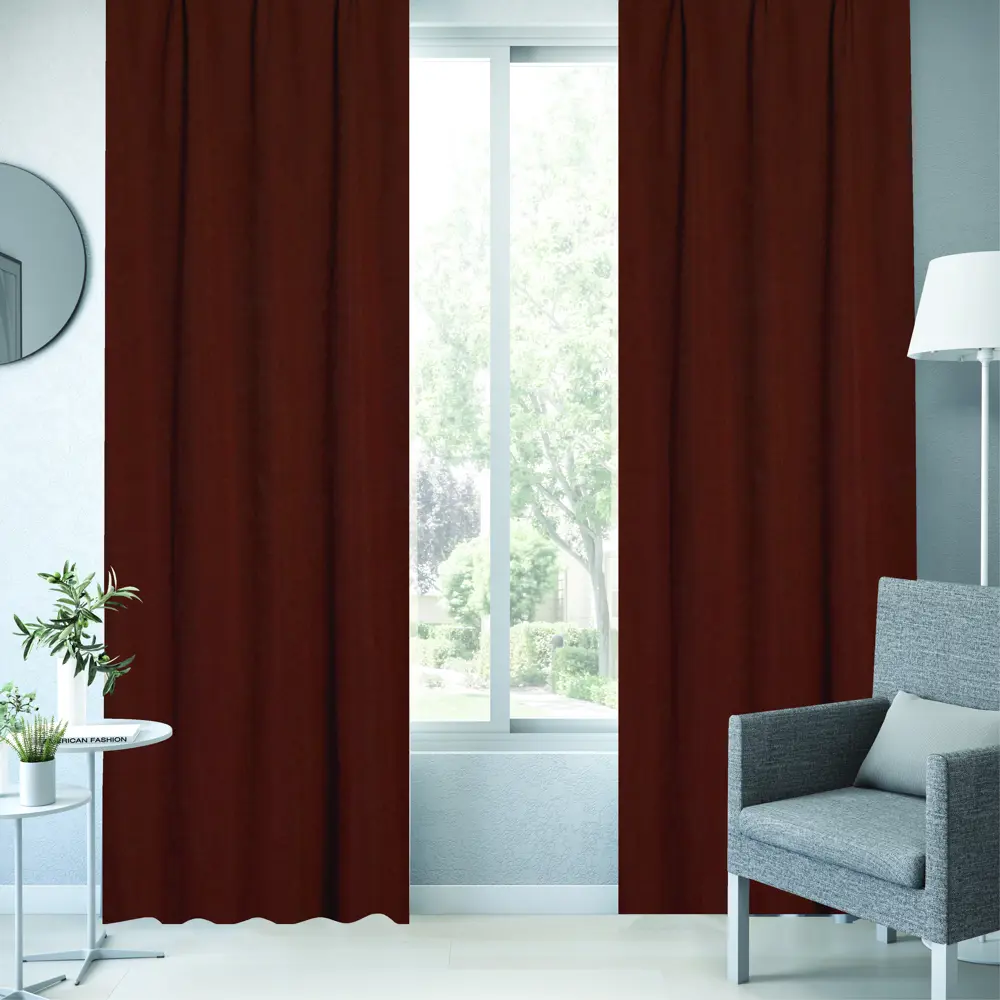 Штора на ленте Jimena 160x260 см цвет терракотовый 82922225 STLM-2114803 INSPIRE  - Вид №1