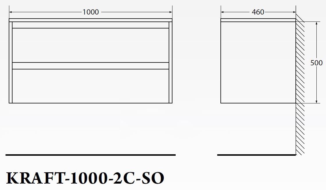 Мебель для ванной BelBagno KRAFT-1000-2C-SO-BO  - Вид №1