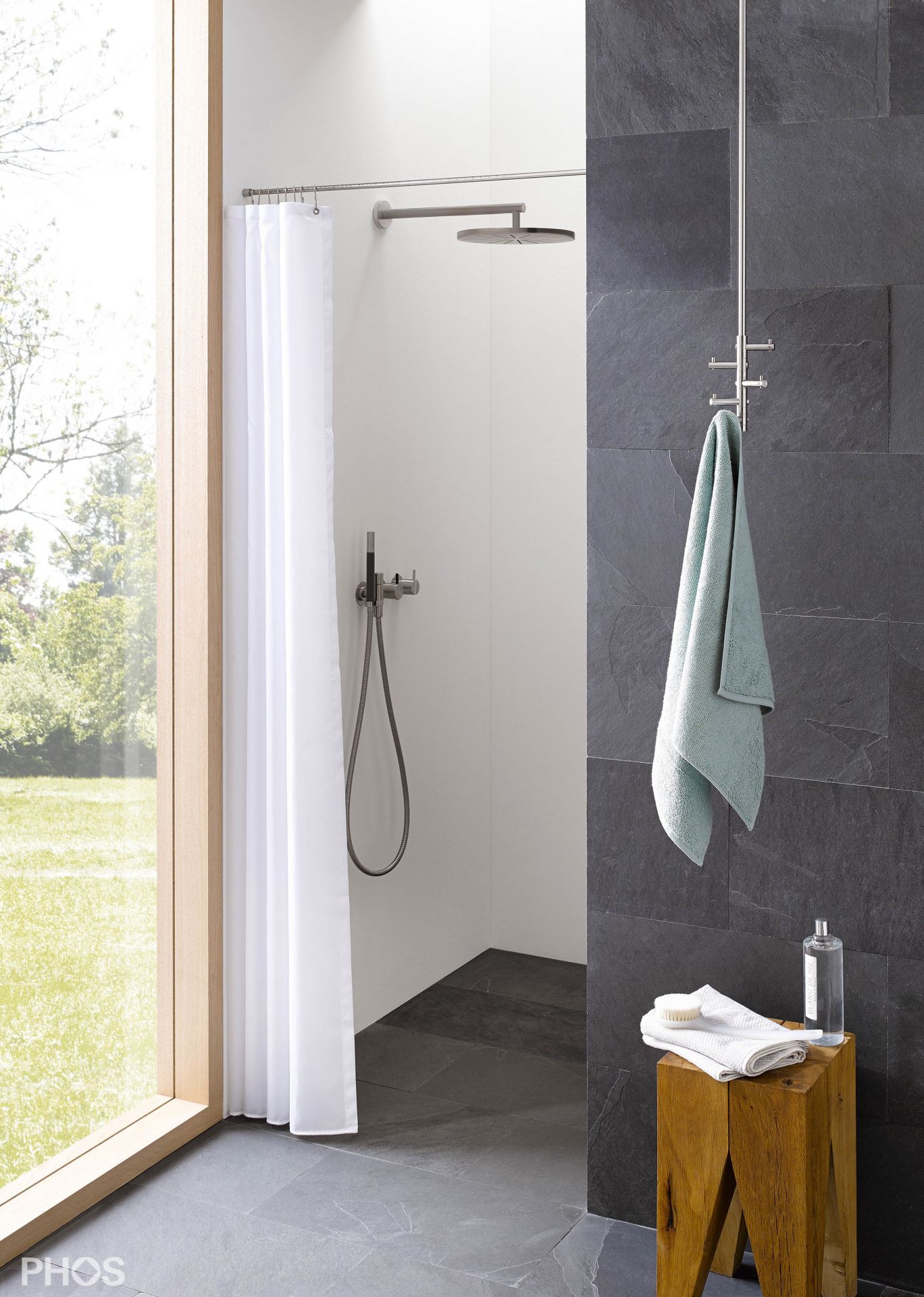 T5-B Полотенцесушитель крепится к потолку с 5 поворотными крючками. PHOS  - Вид №1