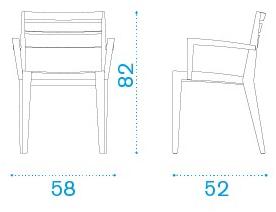 Ethimo Садовый стул из тика с подлокотниками Ribot Rbpdim010 - Вид №15