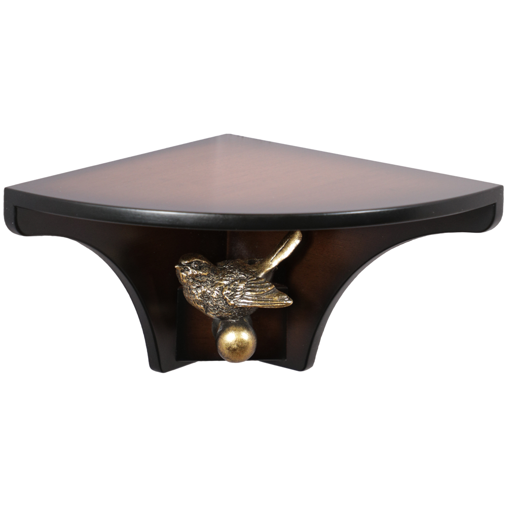 13076 Полочка Гармония (угловая) Орех BOGACHO 4627179658601 - Вид №2