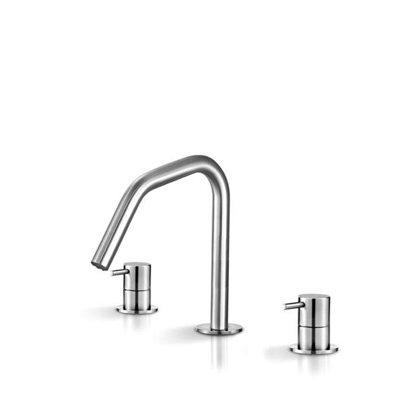 DEC203S Смеситель для раковины на 3 отверстия Linki DECO, Сатинированная сталь