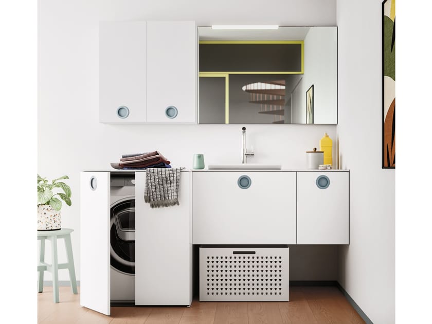 Шкаф для белья с зеркалом Arbi Arredobagno пузыри ARCH-00119684