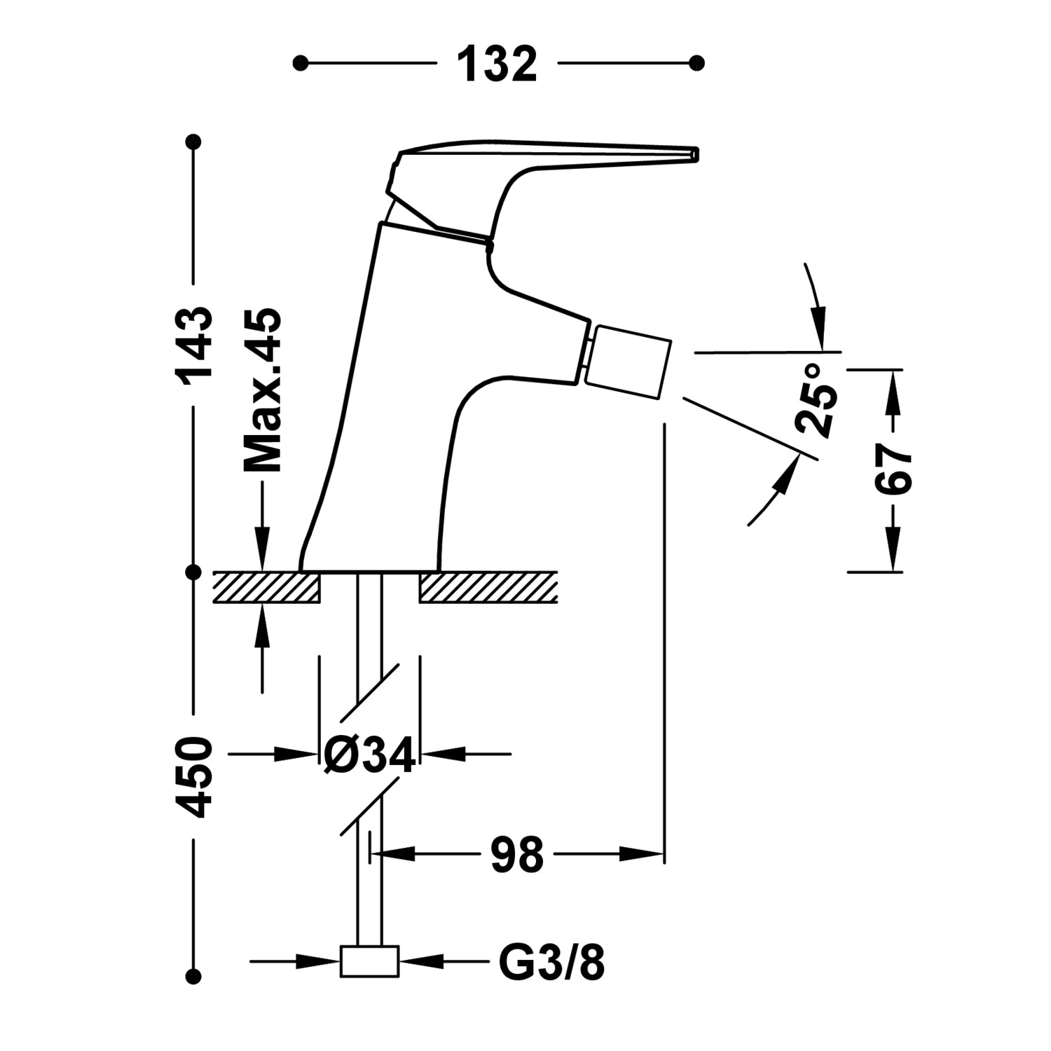 Смеситель для биде FUJI с одной ручкой-28112001 TRES - Вид №1