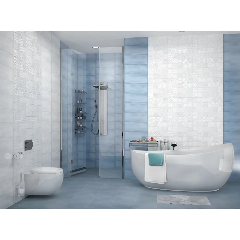 Плитка настенная Azori Nuvola Light 20.1x50.5 см 1.52 м² цвет белый STLM-2107220 - Вид №1