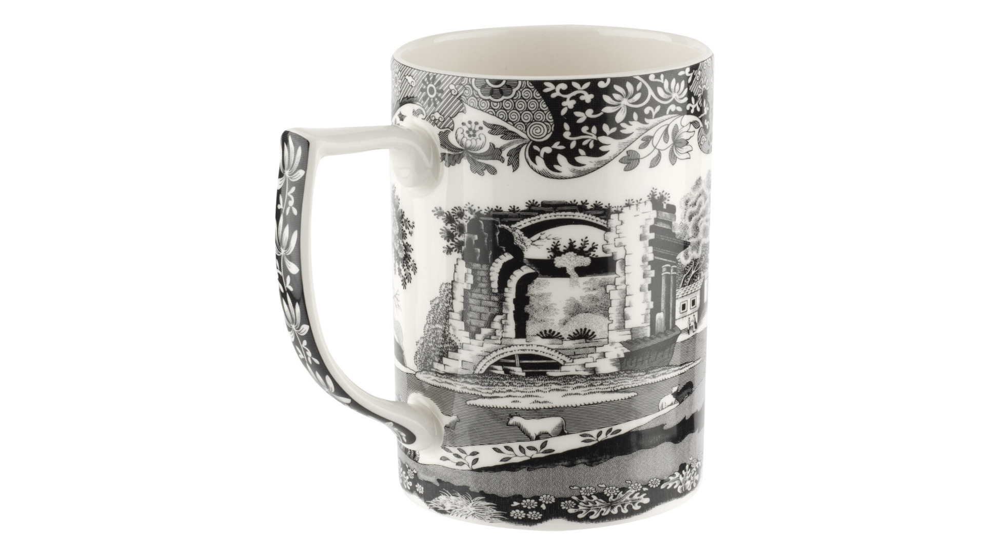 10655439 Spode Набор кружек с чайными ложками Spode "Черная Италия" 340мл, 2шт (лимитированный выпуск) Фаянс  - Вид №1