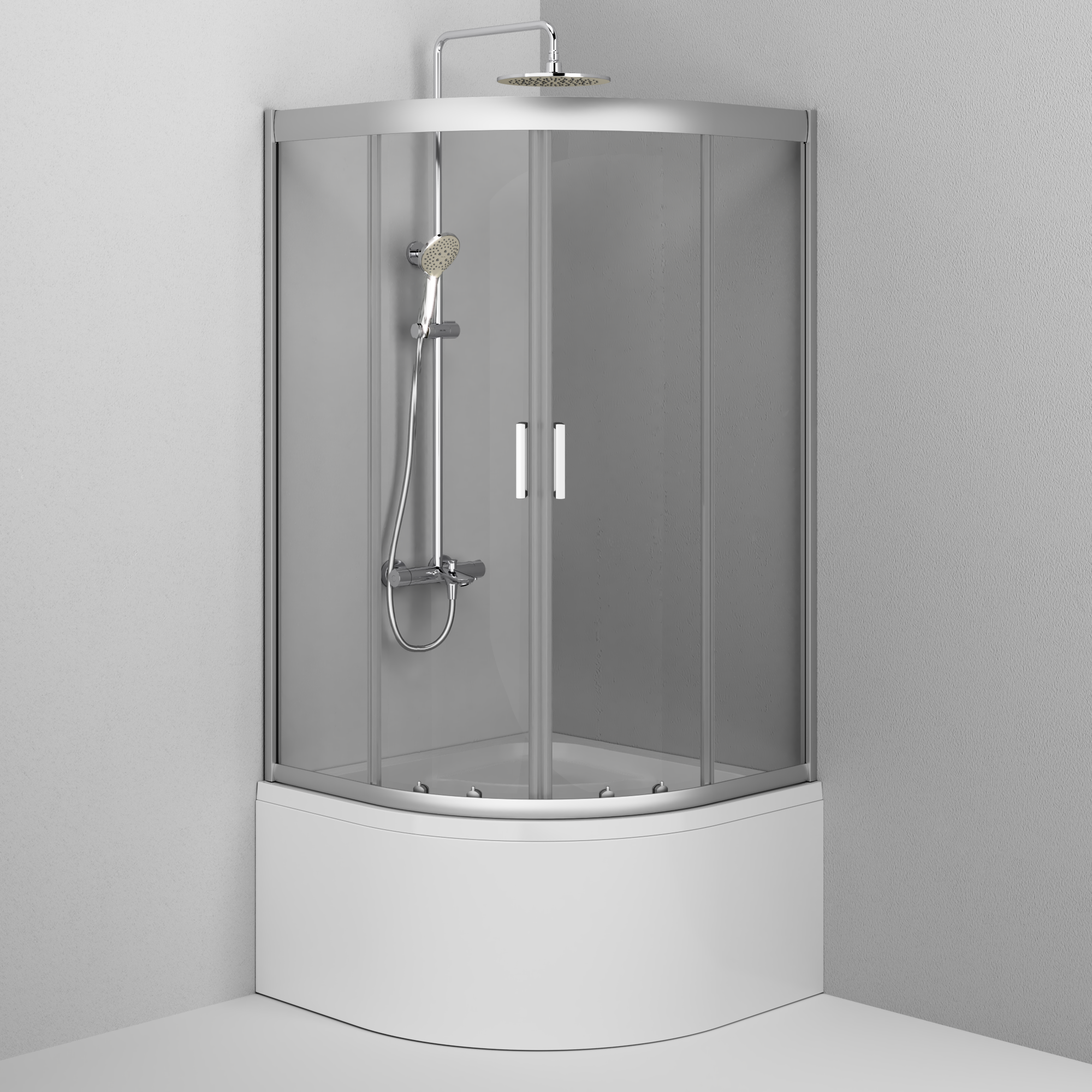 W90G-401A090WT Deep душевое ограждение 90х90стекло прозрачноепрофиль мат. серебробез поддона AM.PM Gem - Вид №1