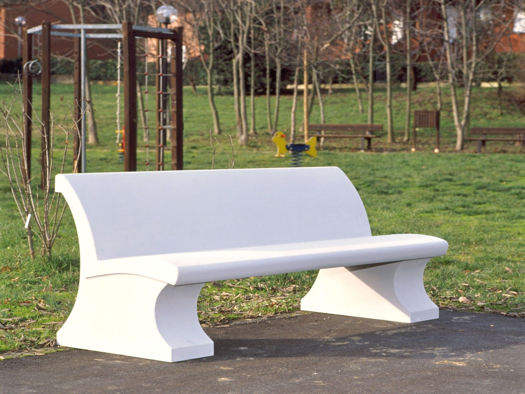 Реконструированная каменная скамья со спинкой Viscio Urban Design ATHENA ARCH-00094705 - Вид №1