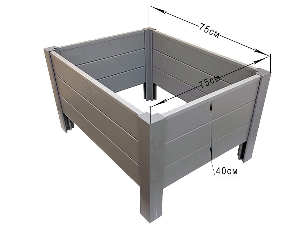 Грядка ПВХ 0,75 м х 0,75 м, высота 40 см ГеоПластБорд GPBST-156