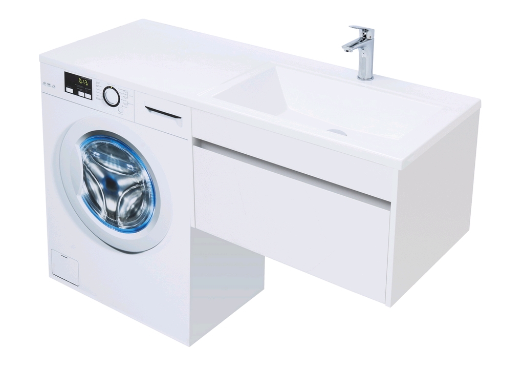 Тумба с раковиной Aquanet Токио 130 R белый (подвесная, 1 ящик) 0023691700235502 - Вид №3