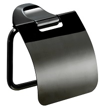 ST25(14) Gedy G-Stelvio, бумагодержатель с крышкой, цвет черный матовый 