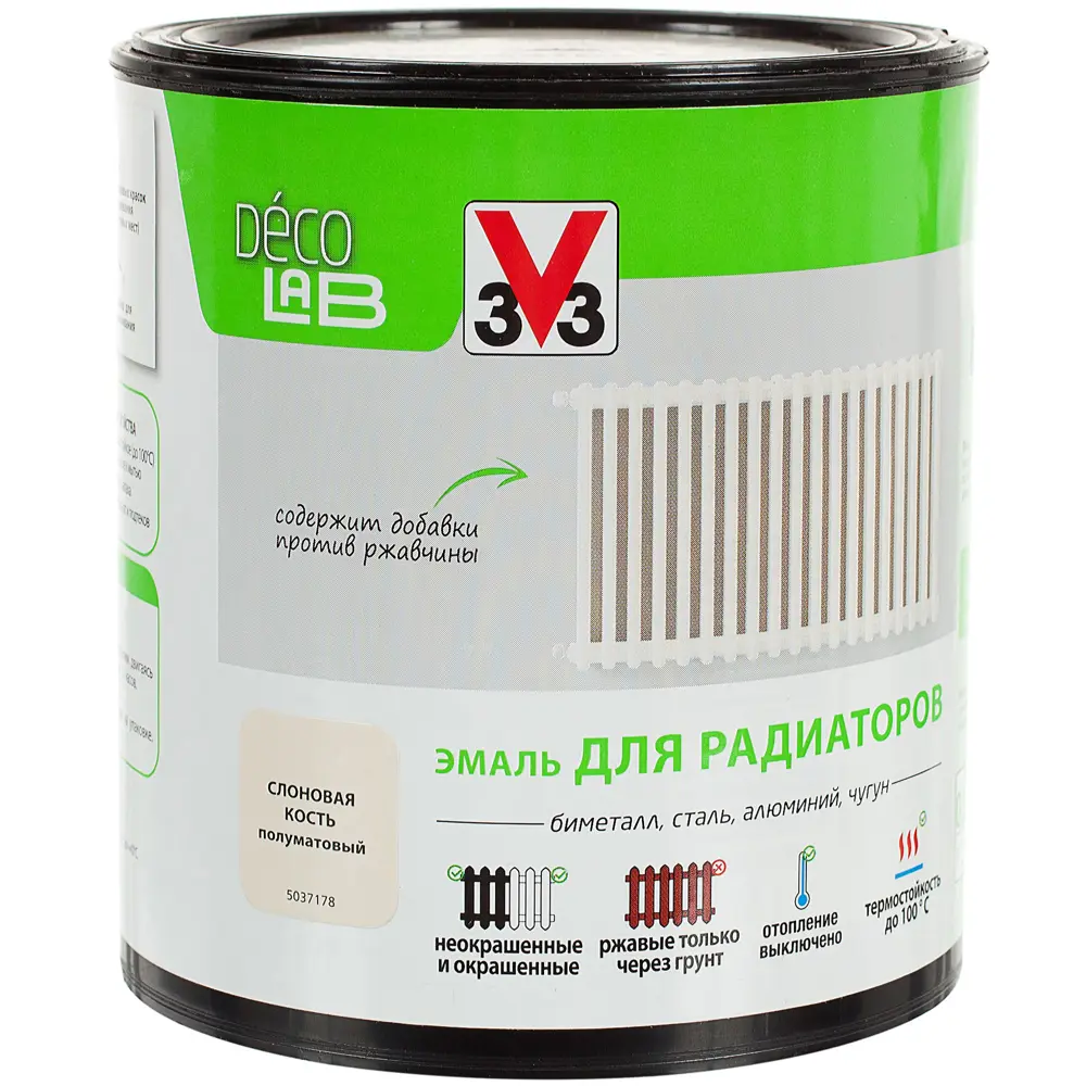 Краска для радиаторов V33 Decolab цвет слоновая кость 0.5 л STLM-2051562