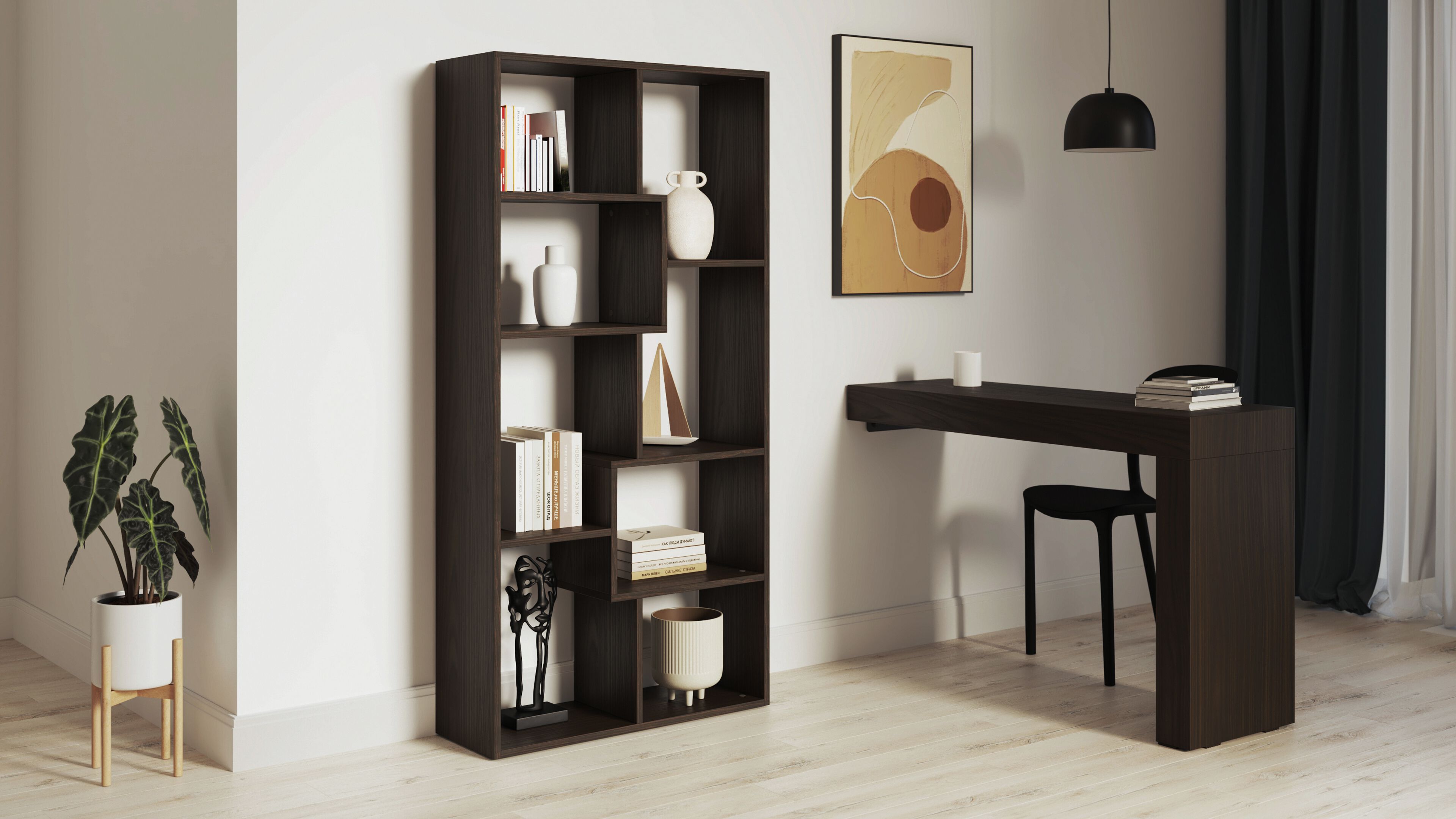 Отдельно стоящий Нижний книжный шкаф в меламинированном стиле Mobili Fiver IACOPO ARCH-00091287 - Вид №12