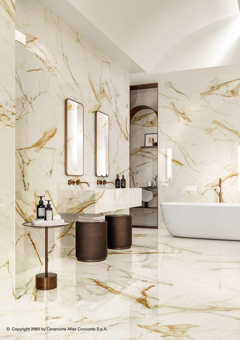 Atlas Concorde Белая плитка для стен с эффектом мрамора Marvel shine sun-id-1375735 - Вид №60