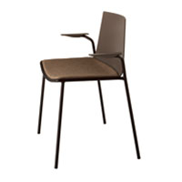 Cuba 621N Стул с подлокотниками и стальным каркасом, 4 ножки. Полипропиленовая оболочка. Сиденье мягкое. Et al. Cuba