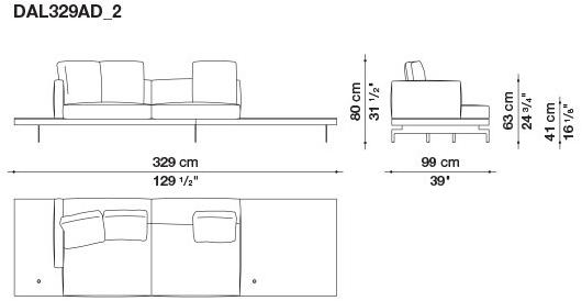 B&B Italia 3-х местный тканевый диван с шезлонгом Dock sun-id-1355318 - Вид №16