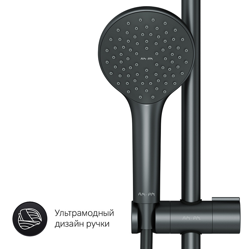 F42885A24 набор 2в1: см-ль д/душа верхний душ d 220 мм ручн.душ 110 мм 1 ф-ция душевая шт AM.PM X-Joy  - Вид №8