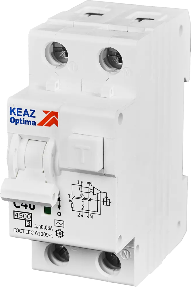Дифференциальный автомат КЭАЗ Opti Din 40А с защитой от токов утечки 89206631