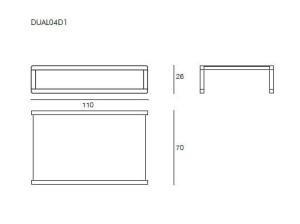 Прямоугольный садовый столик из дерева и стекла