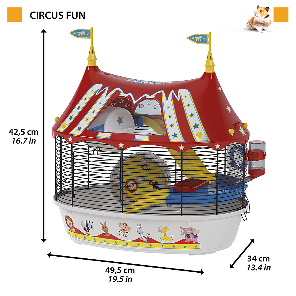 УТ0015983 Клетка для грызунов CIRCUS FUN для хомяков 49,5x34x42,5см FERPLAST  - Вид №1