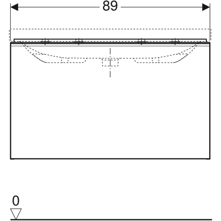 500.609.01.2 Шкафчик для раковины Geberit Acanto, с одним выдвижным ящиком, одним внутренним выдвижным ящиком и сифоном Geberit  - Вид №30