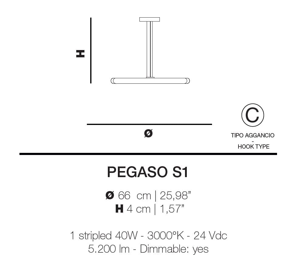 Подвесной светильник из алюминия и кованого стекла Euroluce Lampadari Pegaso ARCH-00152385 - Вид №3