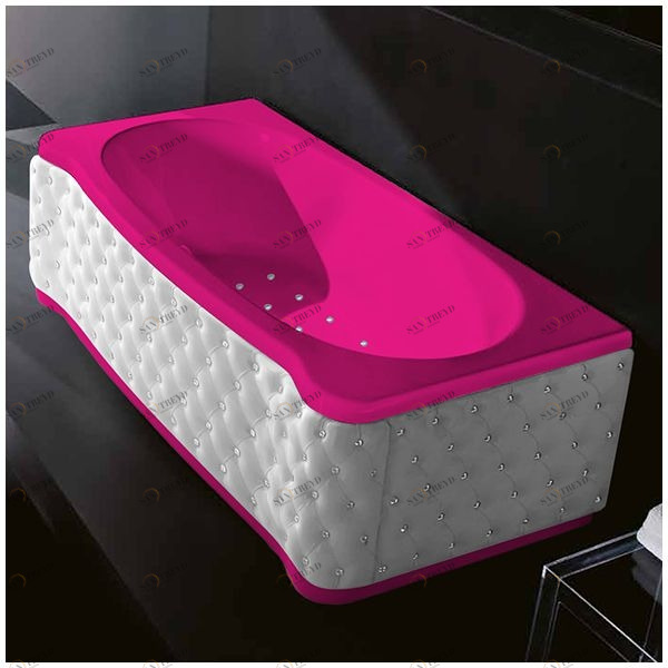 Ванна Gruppo treesse New Classic Young STA-V674C-SX-KBS-R розовая с аэромассажем прямоугольная левая белая кожа кристаллы сваровски STAV674CSXKBSR