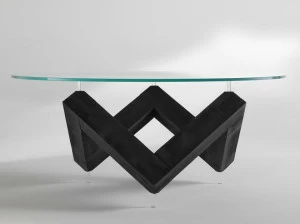 ALBEDO Круглый стол из дерева и стекла