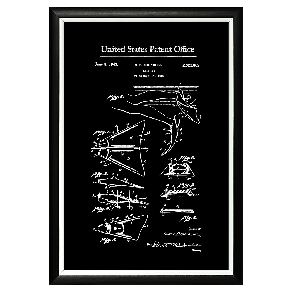 896521388_1818 Арт-постер «Патент на ласты, 1943» Object Desire 