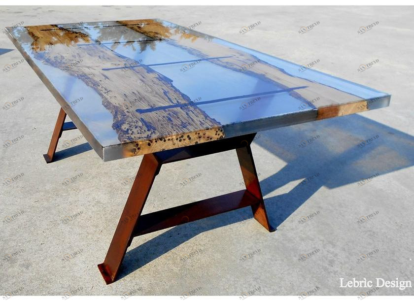 ANTICO TRENTINO Прямоугольный журнальный столик Lebrìc design - legno e resina sun-id-1382470