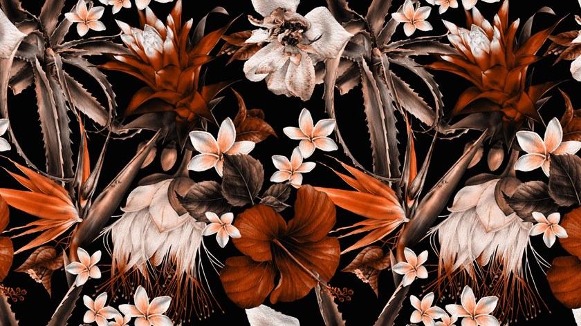 Baboon Моющиеся обои с цветочными мотивами Pattern sun-id-1374713 - Вид №3