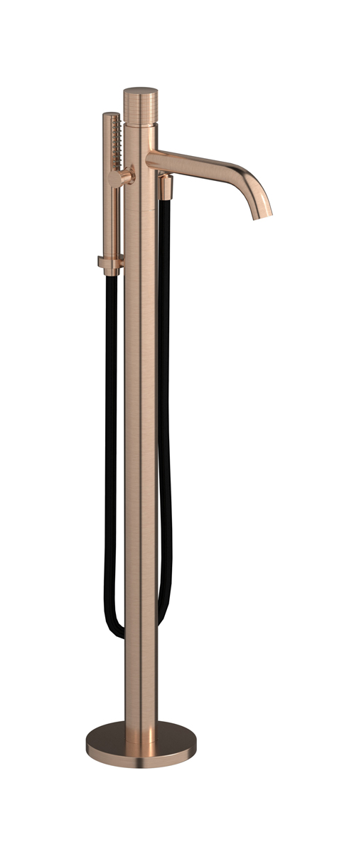 Напольный смесиель для ванны с встроенным душем. WE ARE IB ga399sr Brushed Rose Gold Gatsby