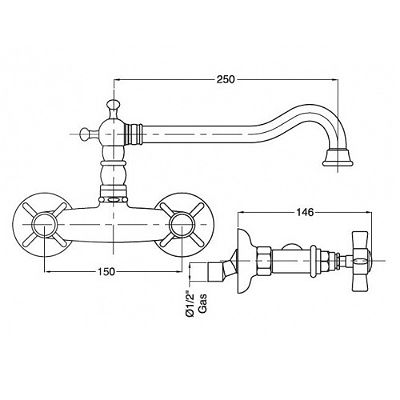 Смеситель MIGLIORE Princeton ML.CUC-852.BR для кухни - бронза  - Вид №1