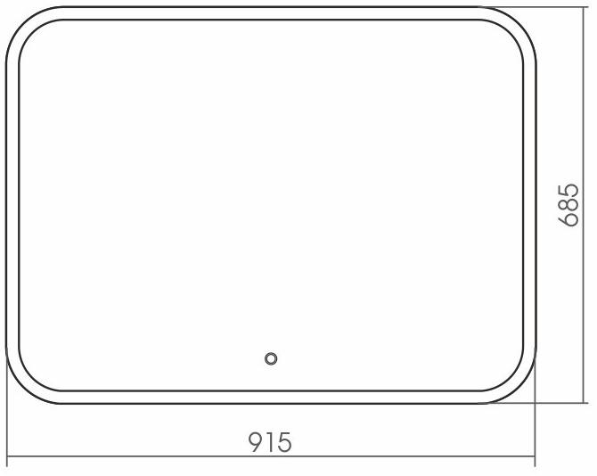 690680 Зеркало Comfort 915*685 с сенсорным выключателем Grossman - Вид №1